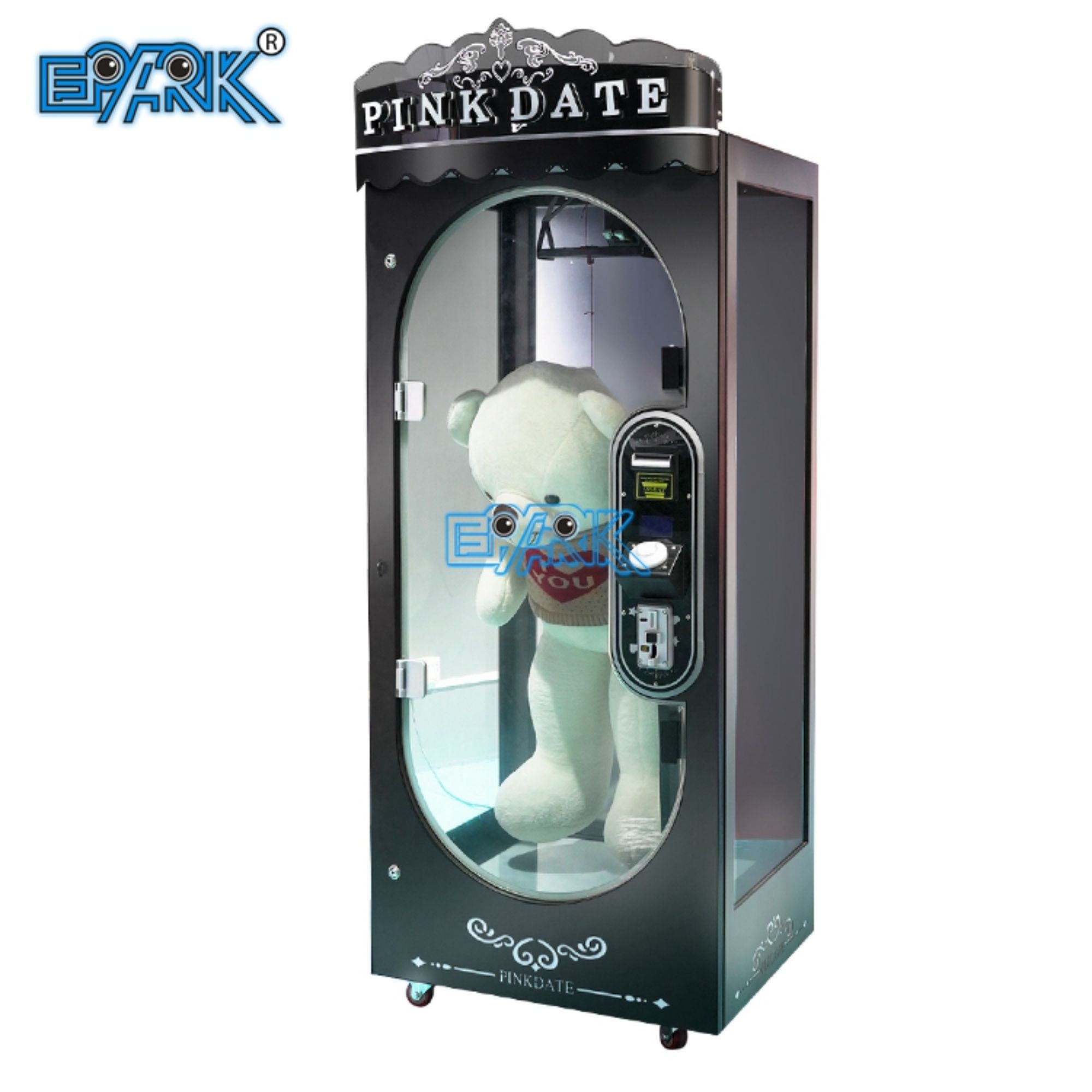 Coin Operated Pink Date Cut 2 Win Automatic Cut The Rope Prize Big Stuffed Toys Scissors Game Machine