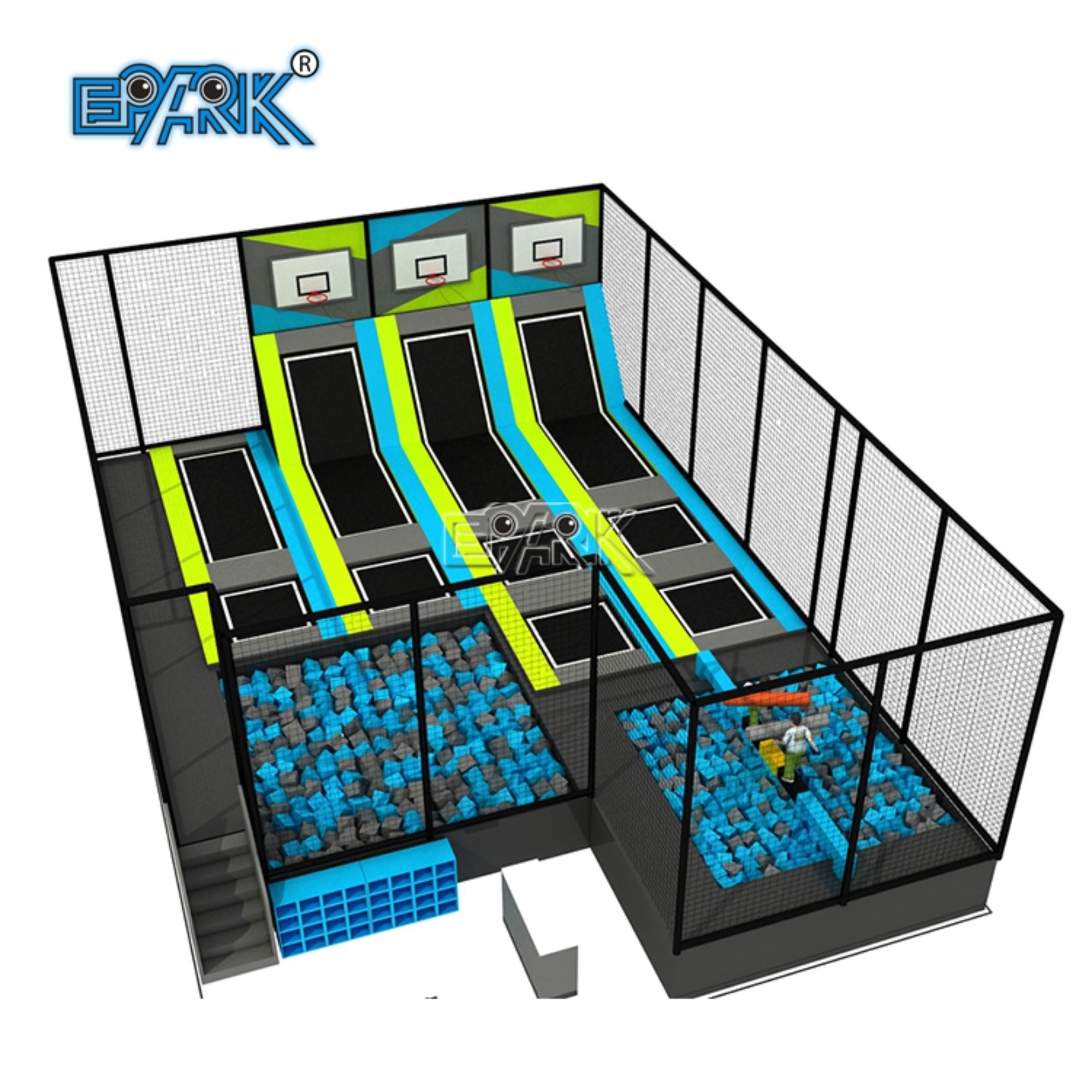 China Manufacturer Custom Children Commercial Playground Indoor Adult Adventure Pak Trampoline Park
