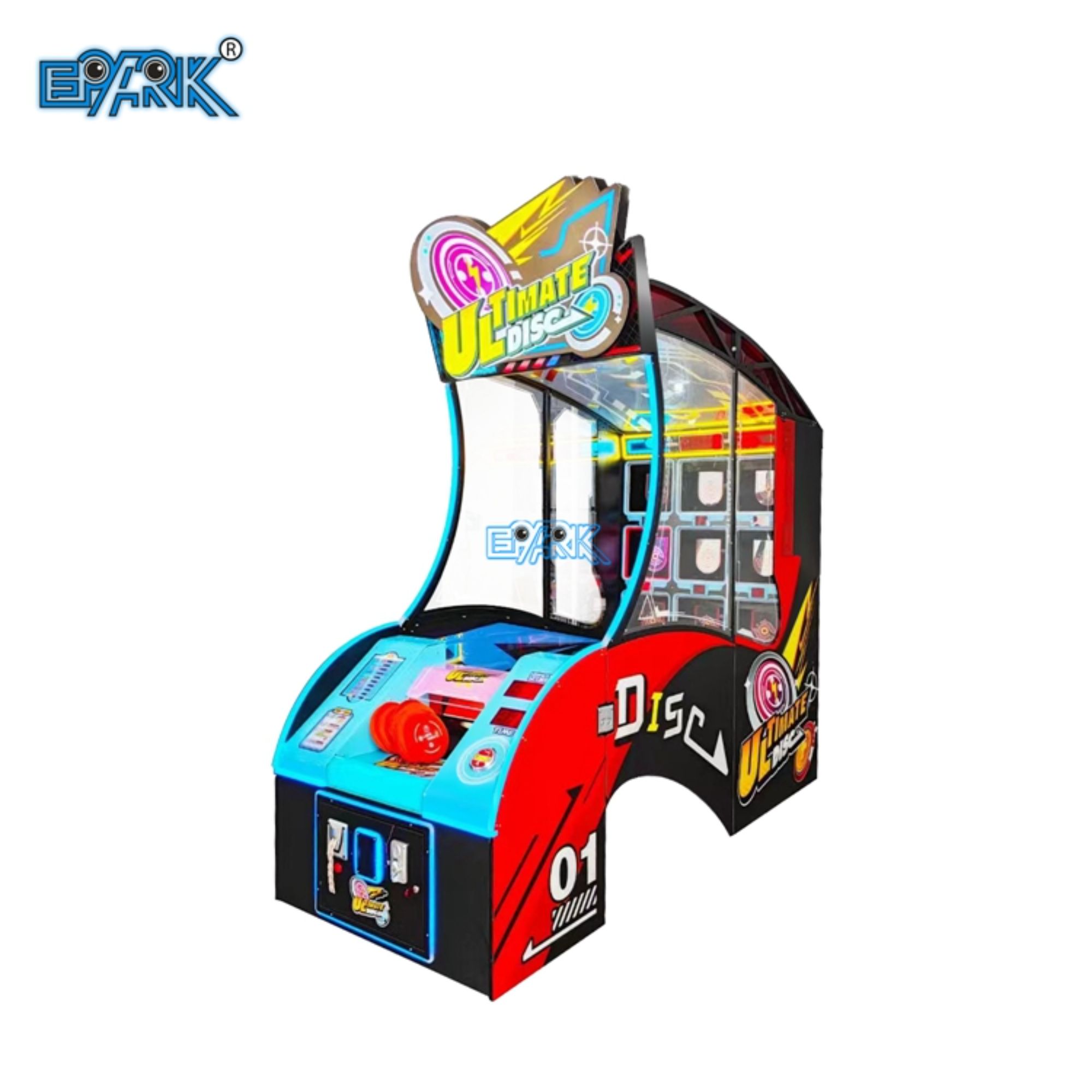 Arcade Coin Operated Machine Throw Flying Disk Kids Redemption Ticket Game Machine
