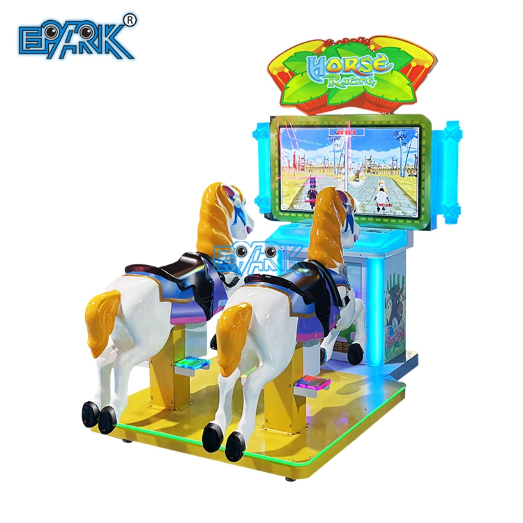 Factory Custom Amusement Park 2 Players Horse Racing Coin Operated Arcade Games Kiddie Rides
