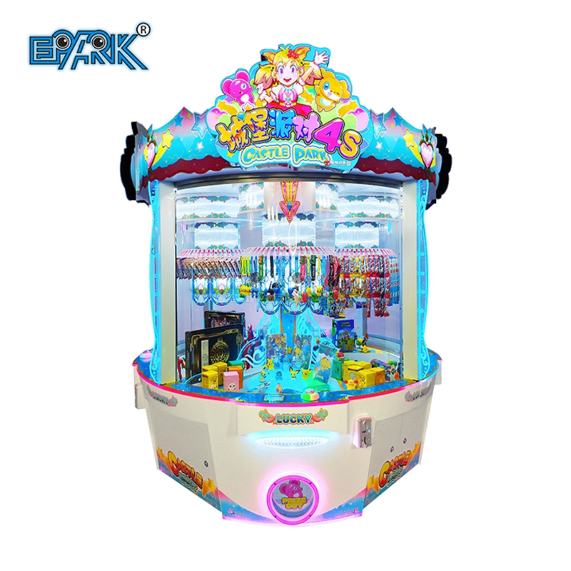 Coin Operated Gift Games Machine Castle Party Clip Sticker Card Skill Claw Crane Machine