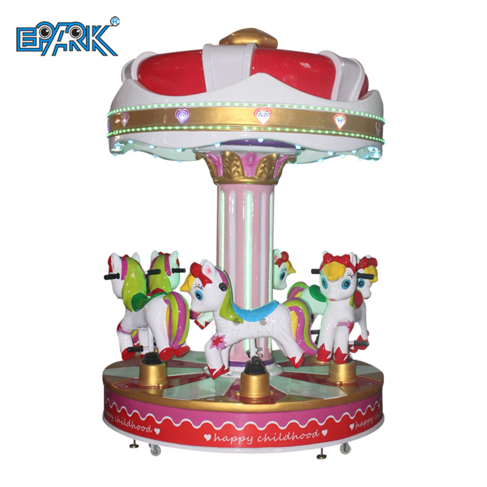 New Design Coin Operated Game Kids Fairground Carrusel Merry Go Round Carousels Merry Go Round For Sale