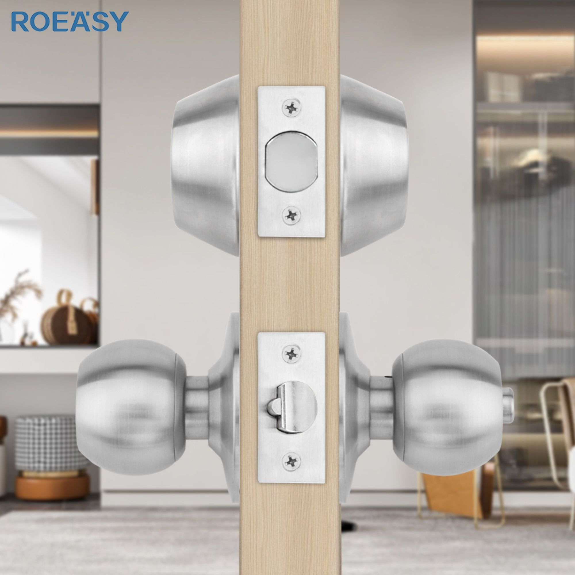 Roeasy Ss Db Ss Knob Door Lock Stainless Steel Locket Double One