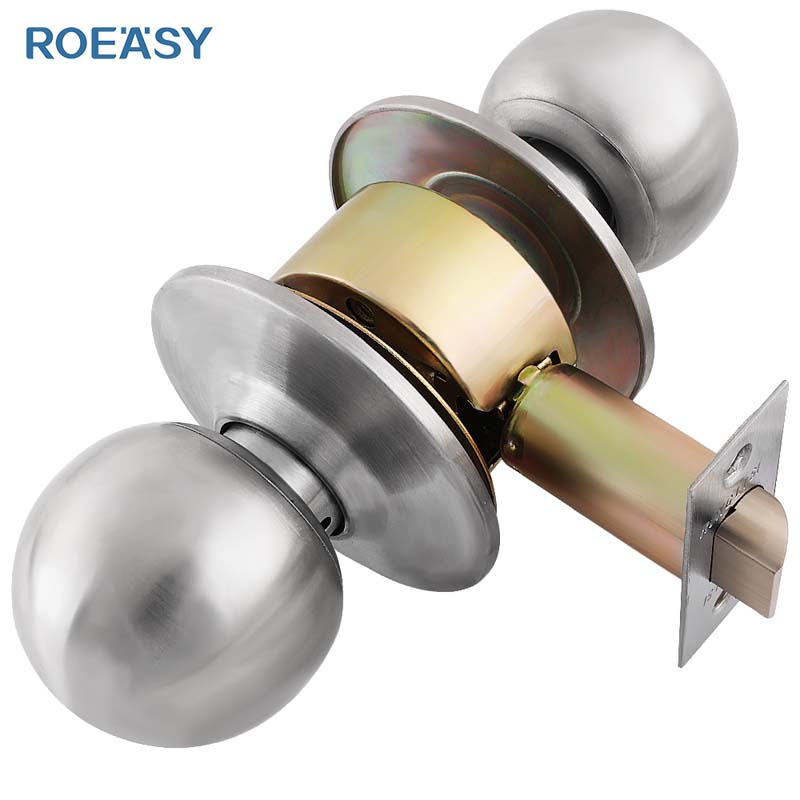 Roeasy heavy duty passage double entry door locks cylindrical entry door knob lock for interior