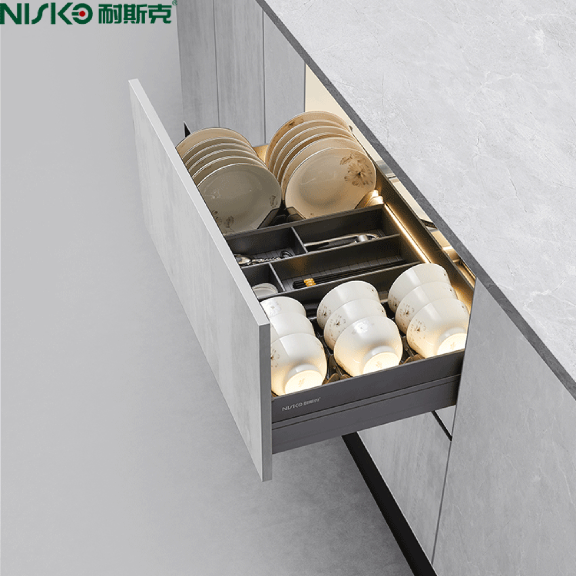 Kitchen Aluminum Soft Close Anti Corrosion Pull Out Basket