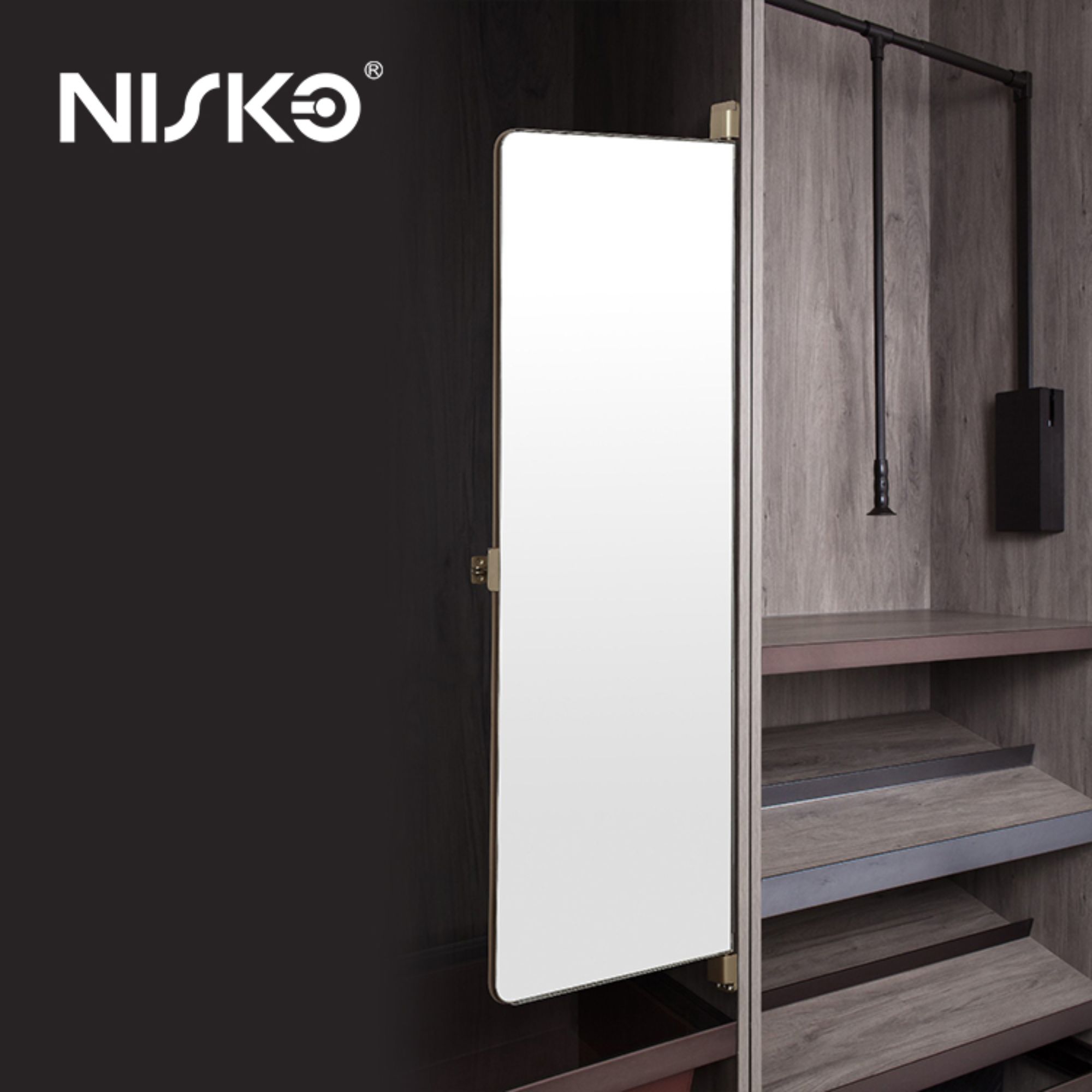 Home Furniture Modern Pull Out Sliding Mirror For Wardrobe