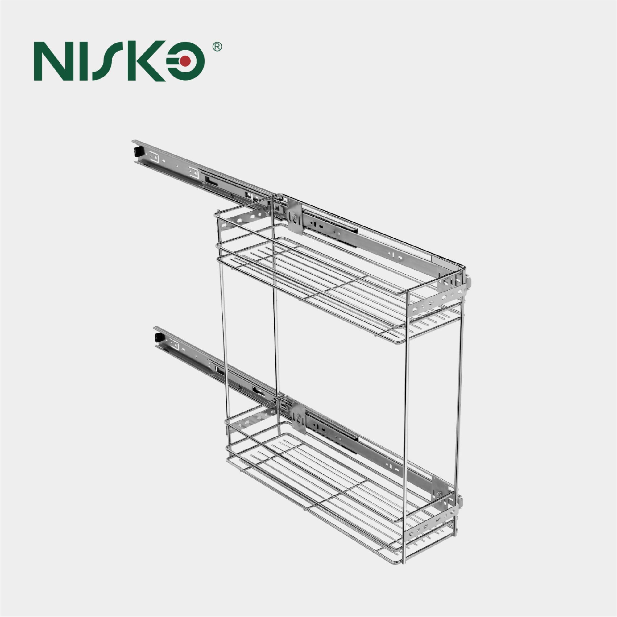 Kitchen Soft Close Pull Out Bottle Basket With Drawer Slide 