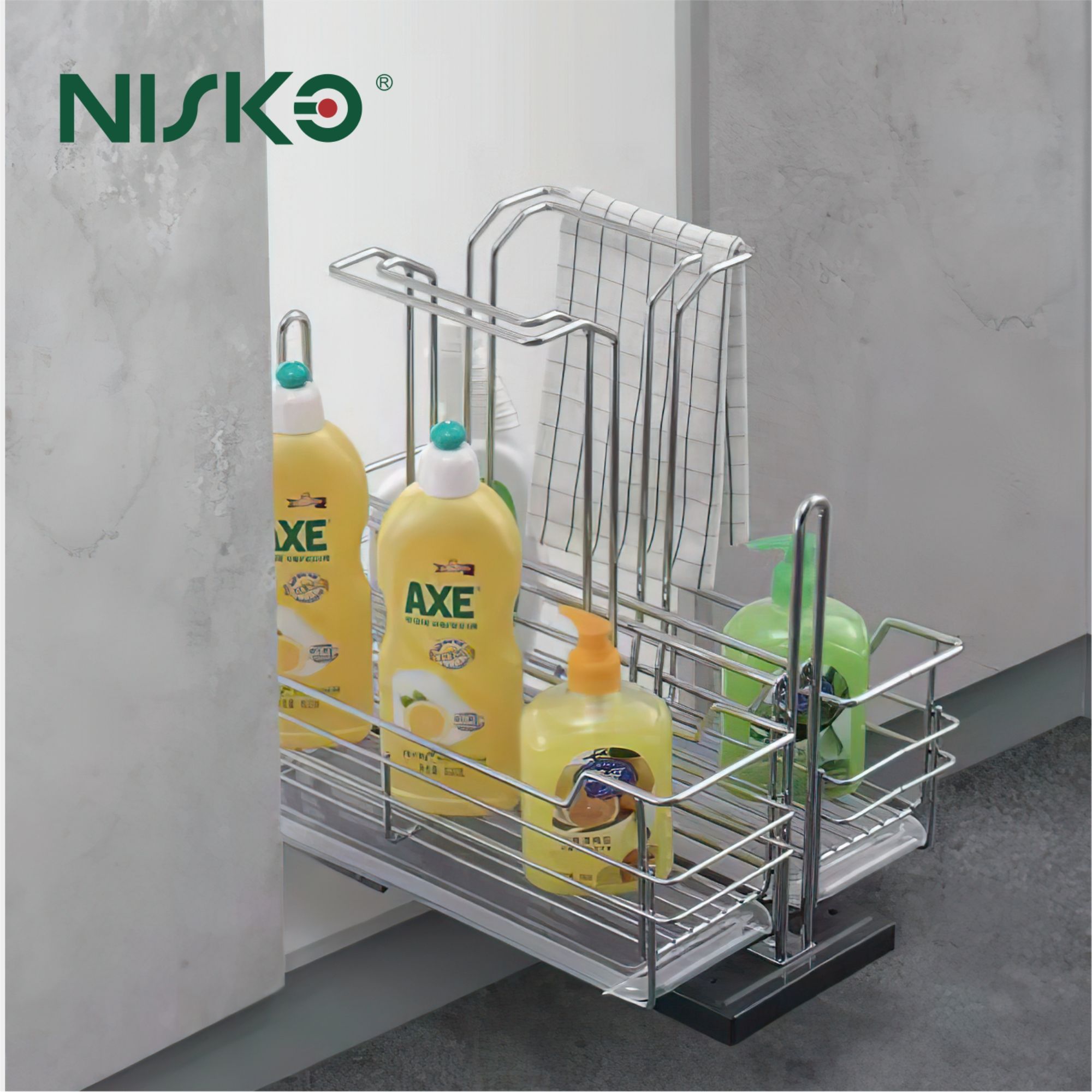 Kitchen Bilateral Bottle Storage Stainless Steel Sanitary Basket