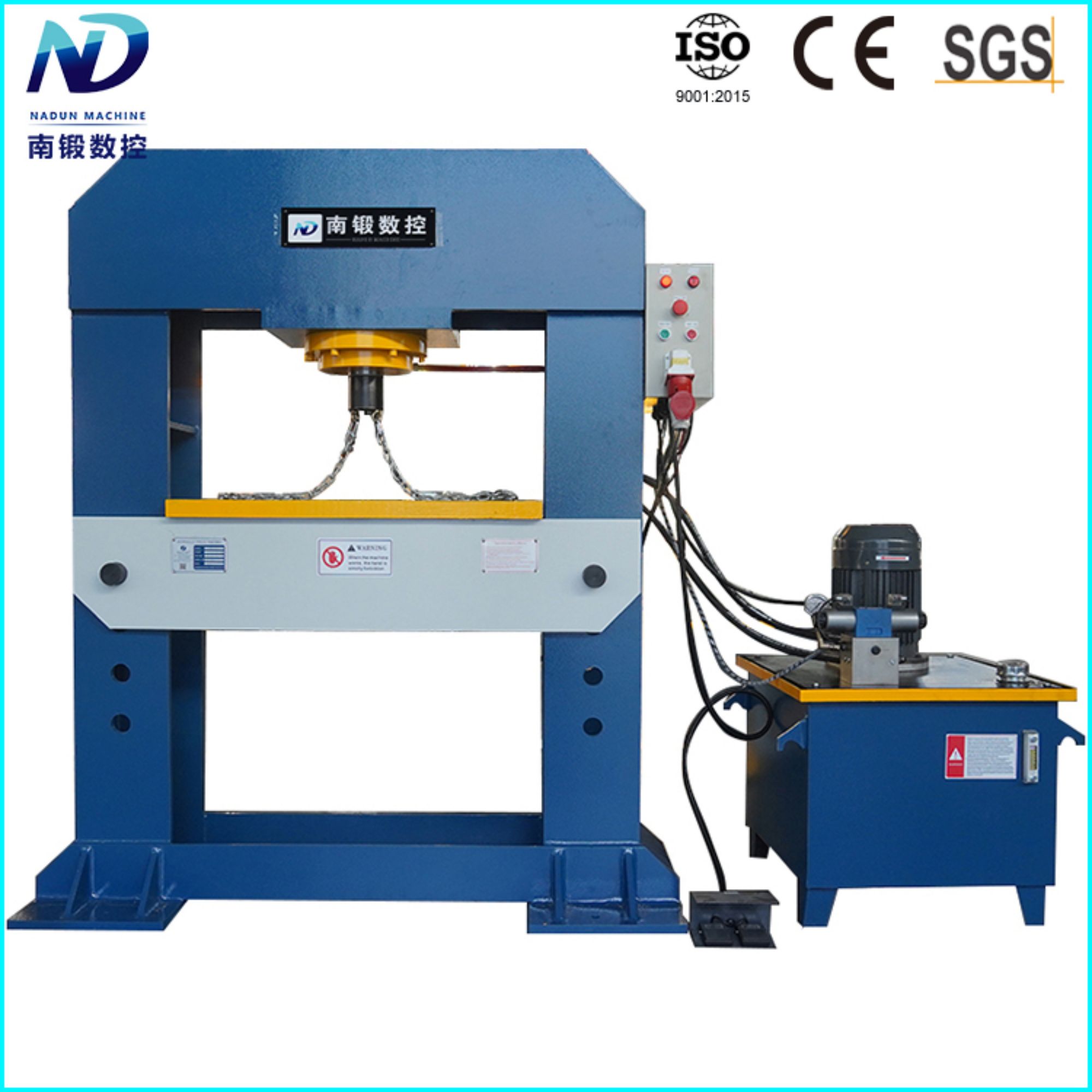 What types of materials can be processed with a 100-ton height-adjustable workbench small H-frame hydraulic press machine?