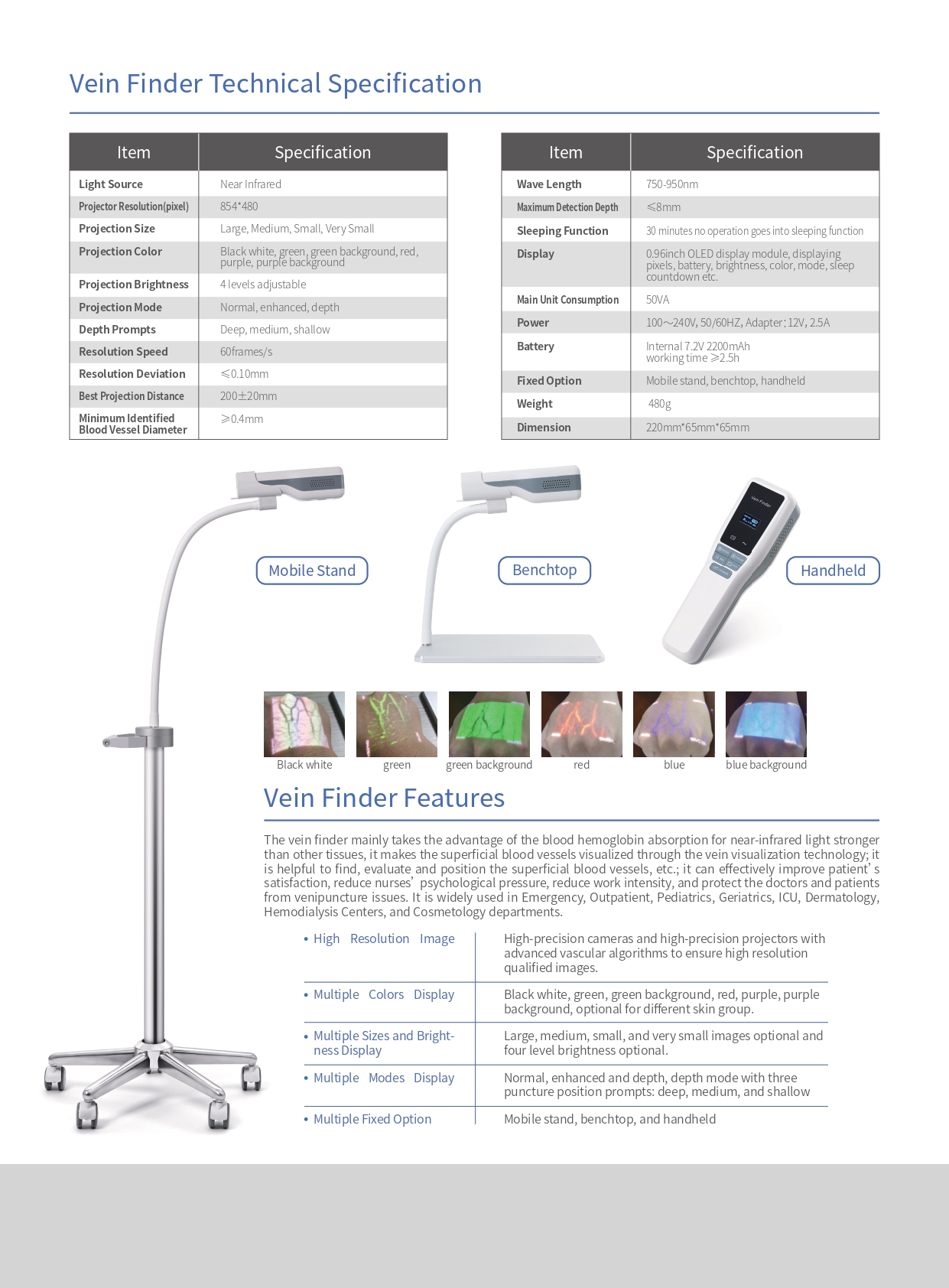 Clinical analytical instrument for vein detection vein viewer vein finder machine supplier
