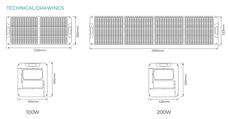 100W Outdoor Solar Panel Portable Foldable Solar Panels factory