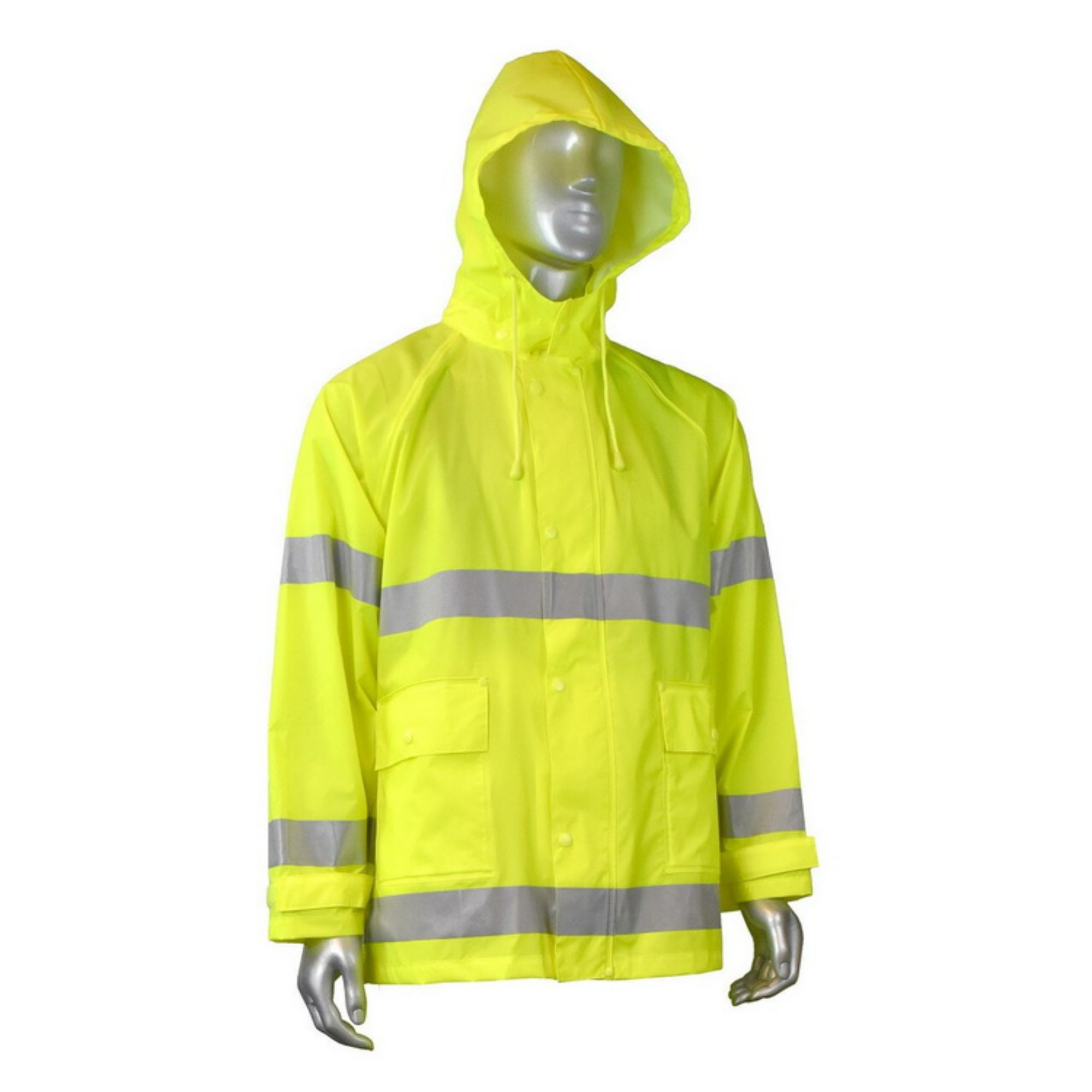 Wholesale Unisex Construction Workwear Waterproof Durable Safety Hi Vis Reflective Raincoat