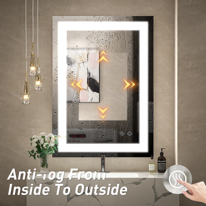 Kahnpan 20 x 28 Inch LED Mirror,Wall Mounted Lighted Bathroom Mirror