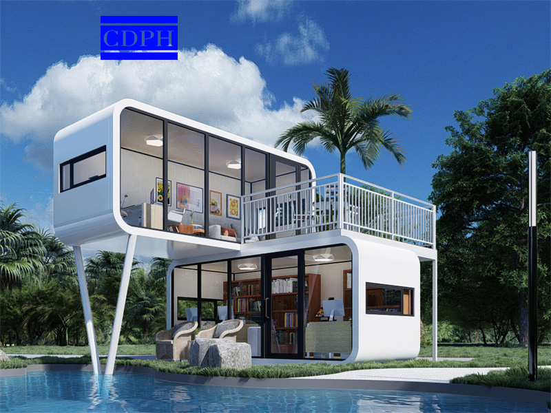Two story 20ft and 40ft modular indoor apple cabin office pod home living container house