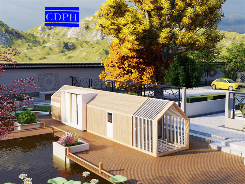 Integrated 40ft modern luxury Innovative pre-fabricated structural framing tiny A-frame building cabin kit homes