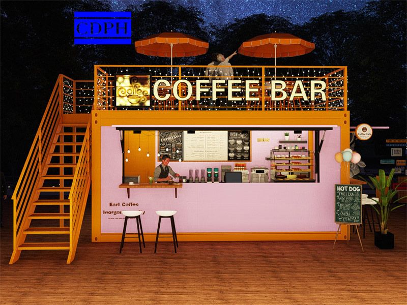 Custom Mobile Prefab Food Container Bar Kiosk Coffee Fast Food Restaurant