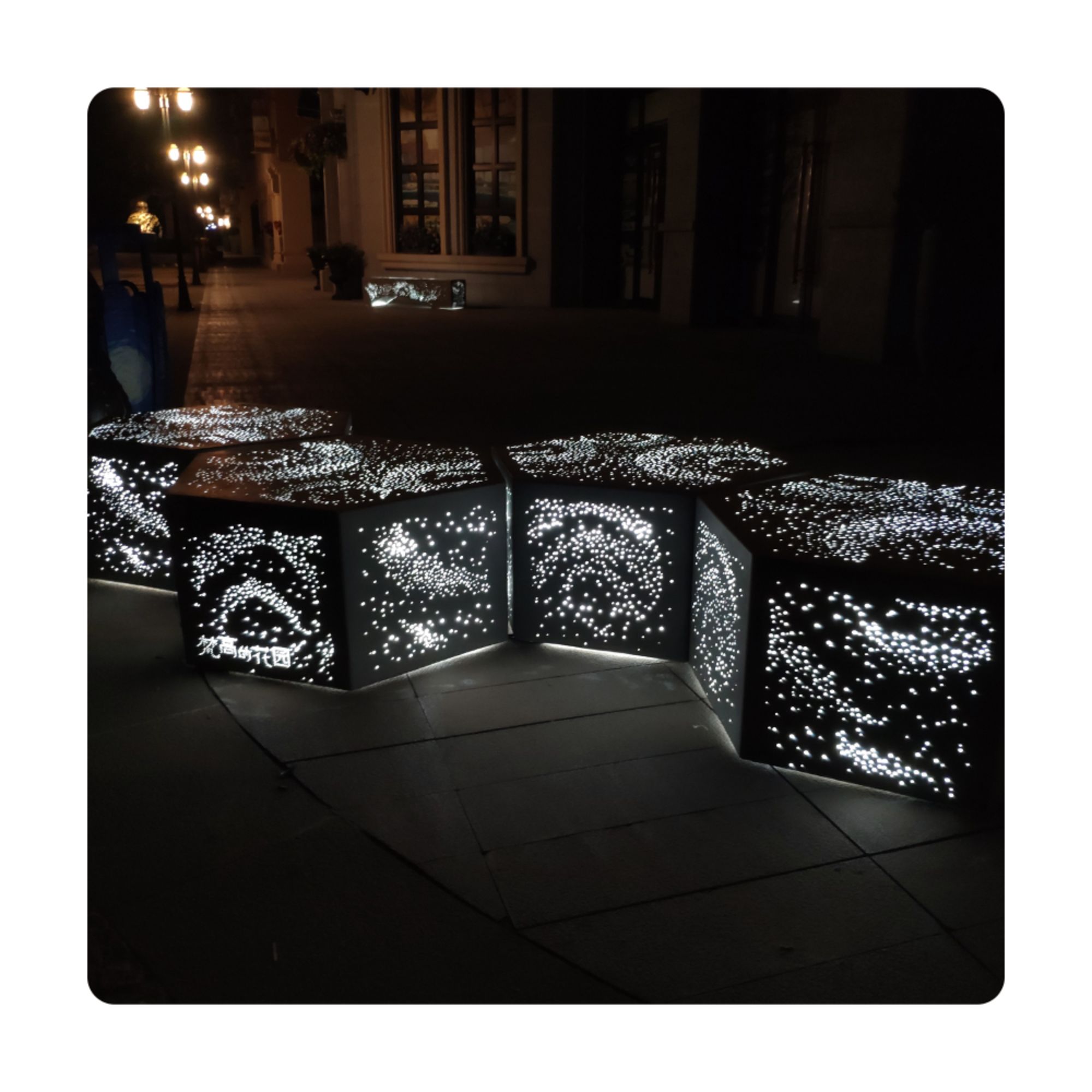 Customized Translucent Concrete Patterned Bench