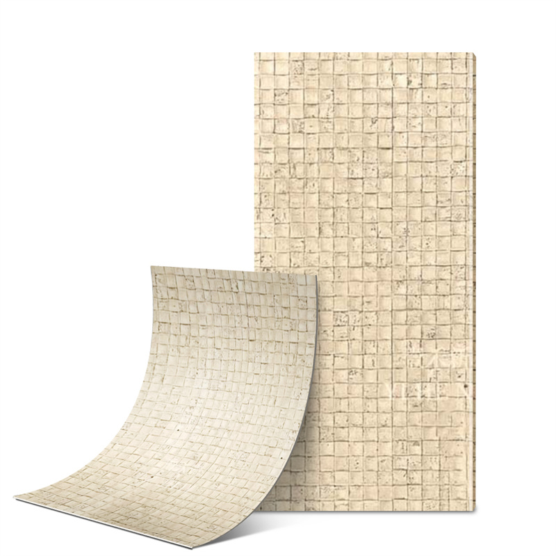 Flexible Ceramic Tile Travertine Mosaic Yello