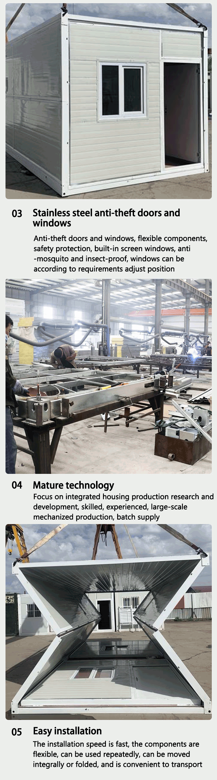 Hot Selling Foldable Container House 40 Ft House Made Container Portable Office Container manufacture