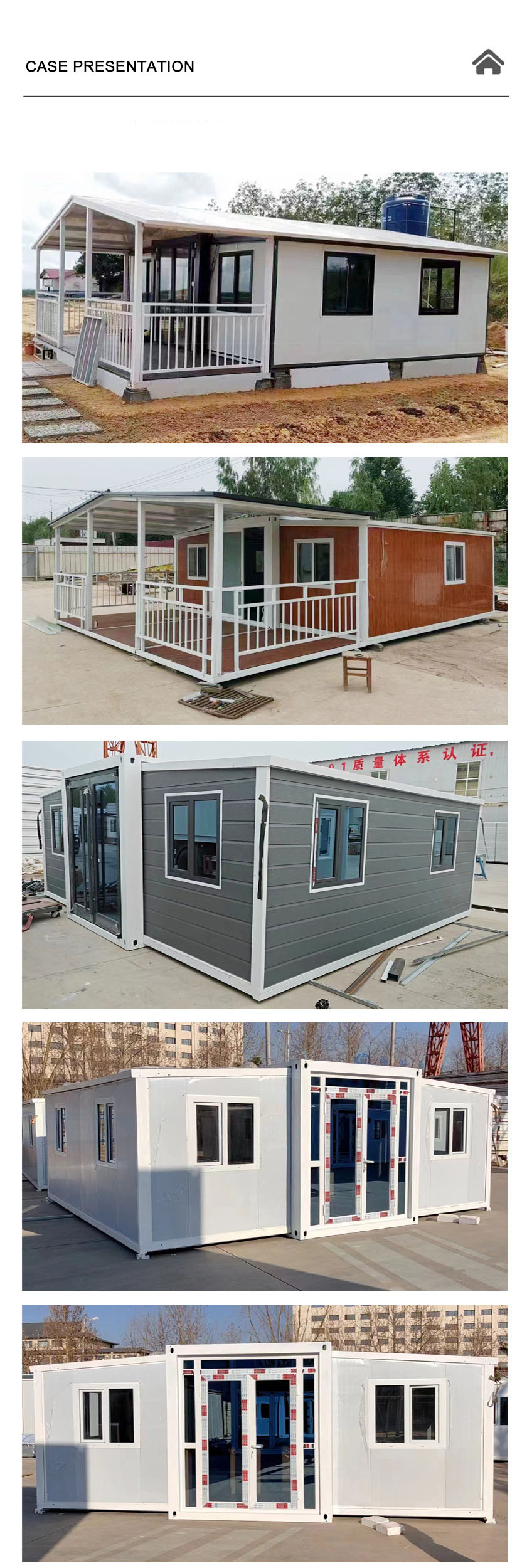 20FT 2 bedroom container homes 40ft expandable container house with bathroom expandable container house details