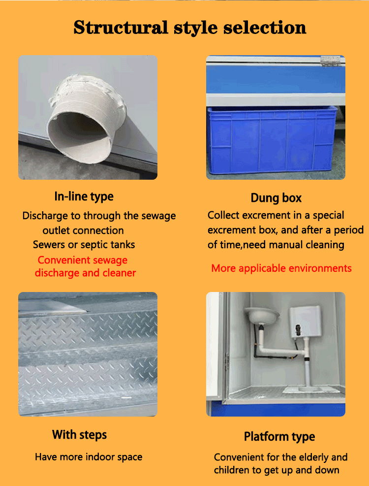 Ready To Use Prefab House Chemical Toilet Outdoor Mobile Toilet  Piece Mobile Toilet Trailer Portable Bathroom Cabin supplier