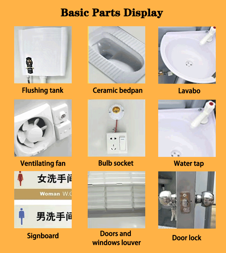 Ready To Use Prefab House Chemical Toilet Outdoor Mobile Toilet  Piece Mobile Toilet Trailer Portable Bathroom Cabin details