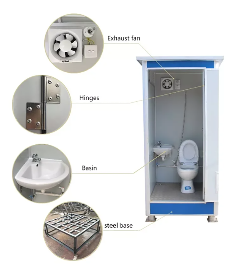 Modern Prefab Portable Mobile Toilet Bathroom Outdoor Public Cabin For Camping Restroom Shower Modern 1 - 49 units factory