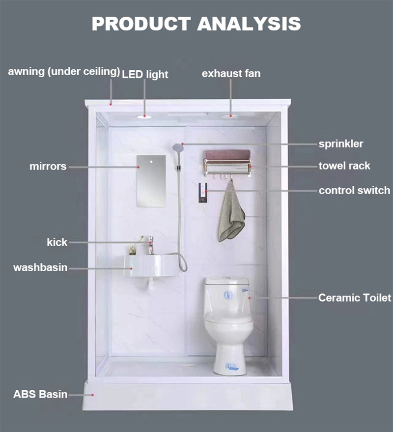 Prefabricated Bathroom Pod Integrated Shower Room Complete All-in-one Modular Bathroom supplier