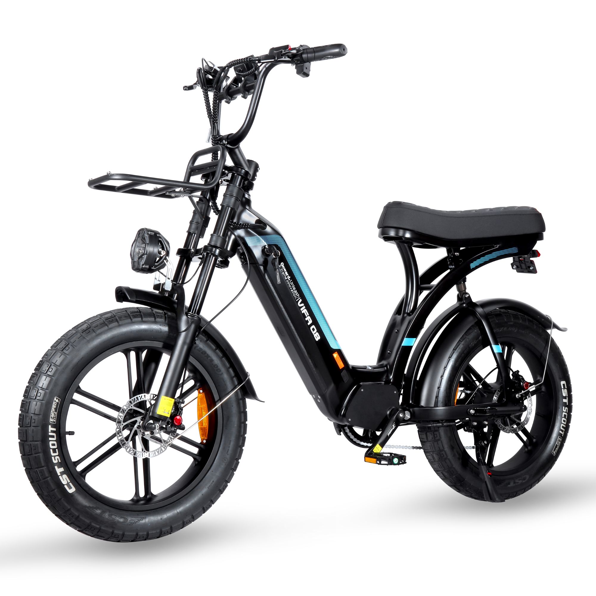 Ouxi Q8 Retro Electric Bike 25km/h 50km/h Speed 20 Inches 250W 500W 750W 1000W Fat Tire Disc Brake Fatbike