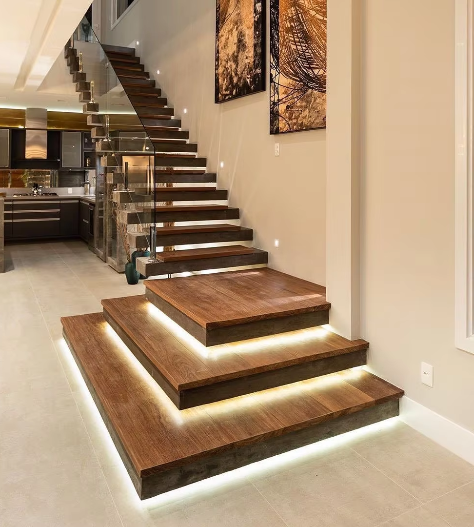 Customization Options for Double Building Staircase Straight Stairs