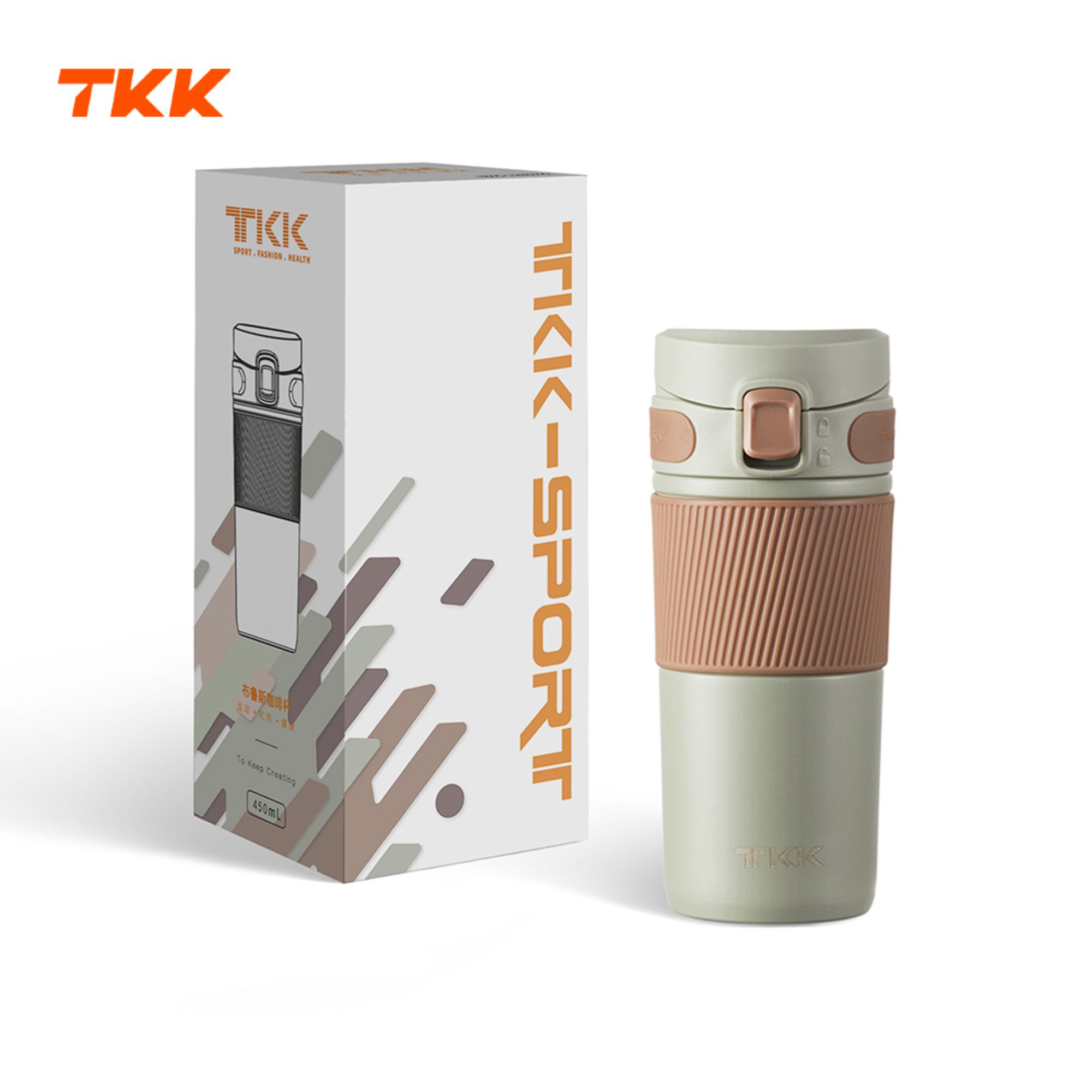 TKK מג ישוב קפה אינסולציה כוס נסיעה כפולה ללא דליפה תרמוס ריקו מתחם סטainless סטיל, 15 אונקיות