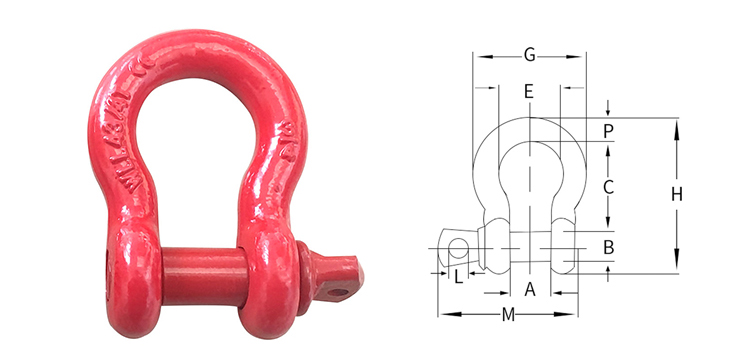 US Type G209 Bow Forged Galvanized Shackle supplier