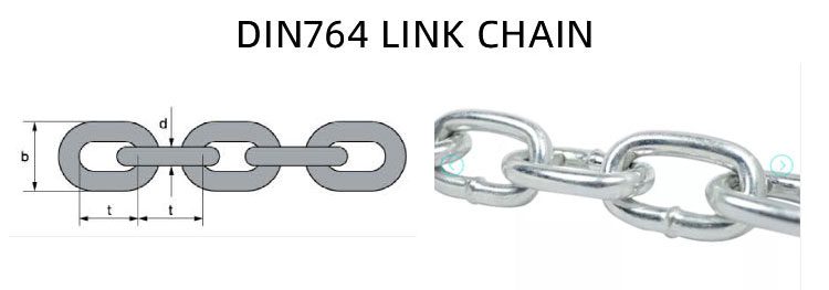 Din 764  High quality standard welded steel medium link chain supplier