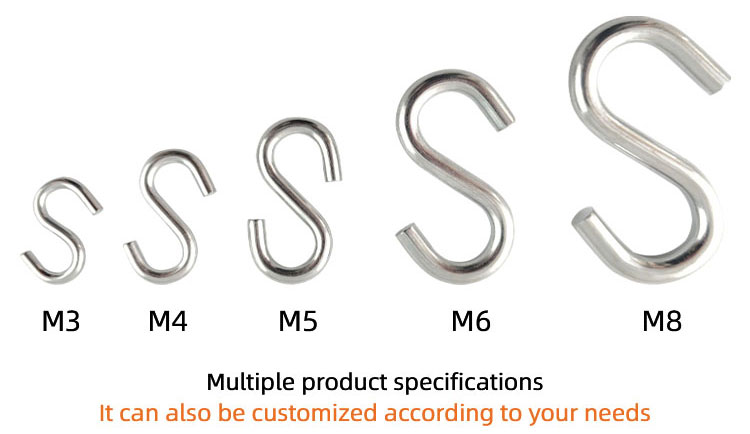 Metal hanging S shaped hanger hook stainless steel S shaped hooks details