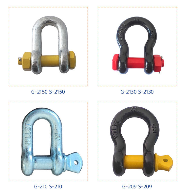 G2130 US type shackle bolt type anchor shackles details