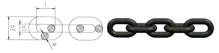 High quality G100 Blackened Hot-dip Galvanized Chain for Lifting details