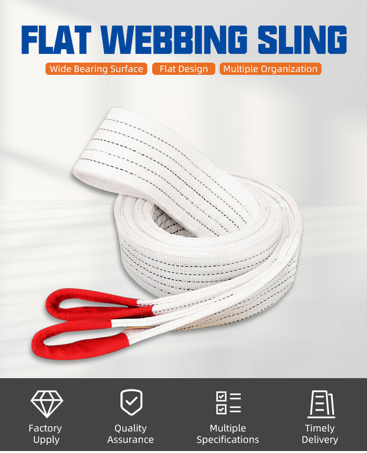 100% Polyester 2t 3ton 5 ton Flat Webbing Sling For Lifting manufacture