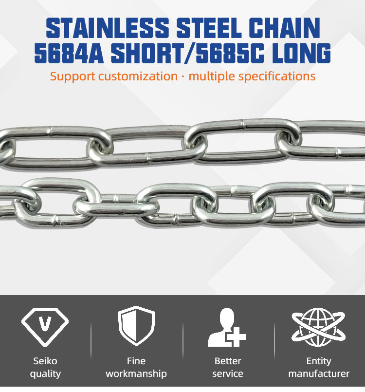 G30 Steel Chain Galvanized DIN5685 Welded Steel Long Link Chain factory