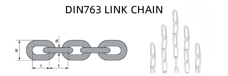 Din 764  High quality standard welded steel medium link chain details