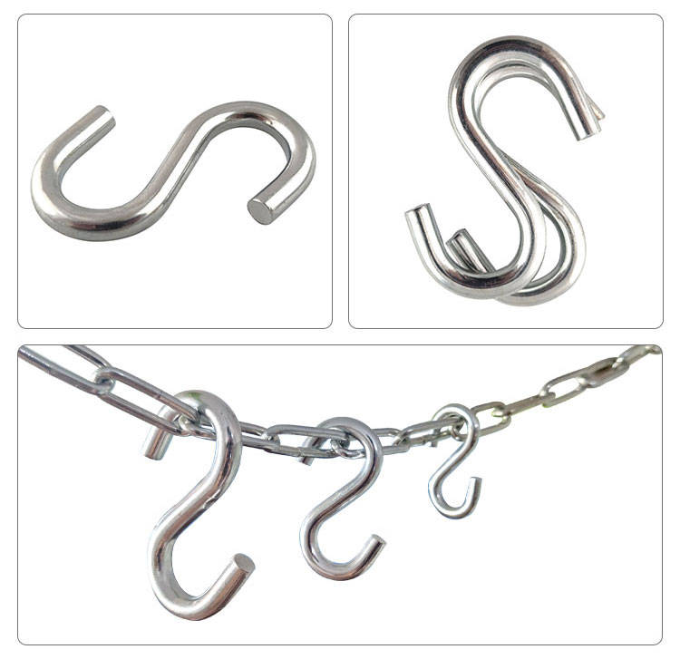 Metal hanging S shaped hanger hook stainless steel S shaped hooks details