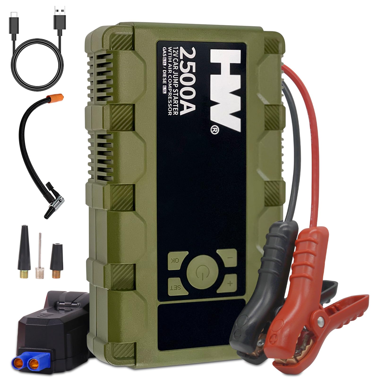 12V 21800mAh Jump Starter With Air Compressor 