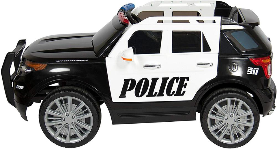 Battery Toys New Police Electric Kids 12V Electric Police Ride On SUV Black Children Car details