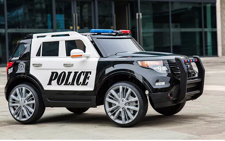 Battery Toys New Police Electric Kids 12V Electric Police Ride On SUV Black Children Car supplier