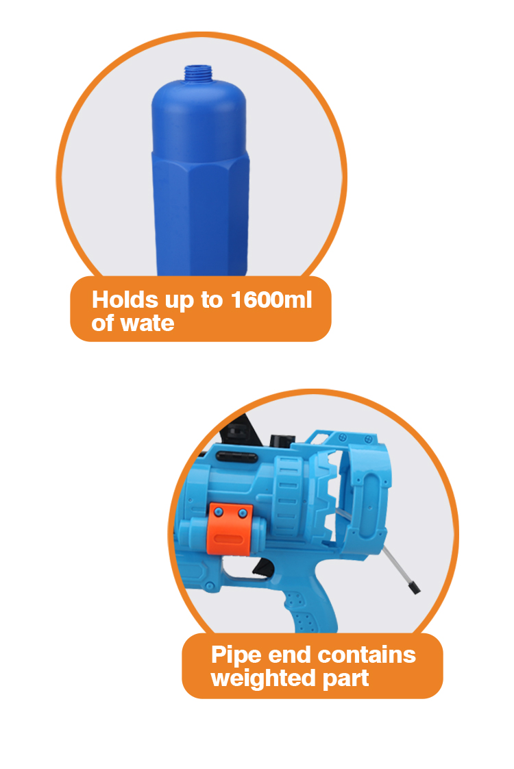 WATER FUN - 1600 ml Super Large Gatling Capacity Big Water Gun Kids Pistolas De Agua High Pressure Squirt Water Up to 32 feet details