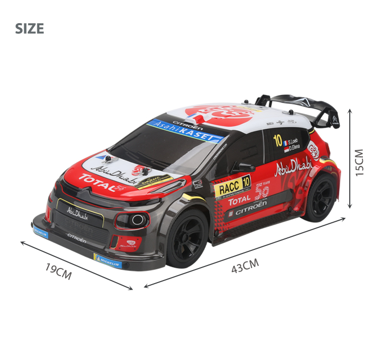 FAST GEARZ - 1/10 Big RC Car Toy Official Licensed CITROEN C3 WRC Kids Remote Control Racing Vecihle w/ Rechargeable Battery manufacture