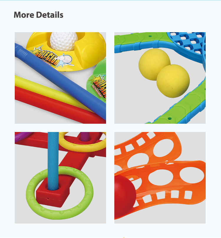 SPORTS N FUN - 6 in 1 Sport Toy Set Kids Tennis Golf Flying Disc Boomerang Cross Collar & Catch Ball Sport Combo w/ Portable Bag factory