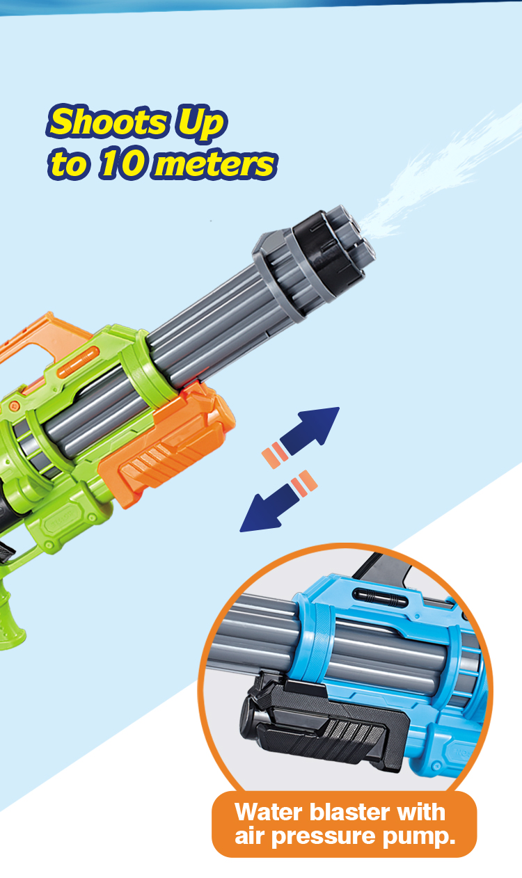 WATER FUN - 1600 ml Super Large Gatling Capacity Big Water Gun Kids Pistolas De Agua High Pressure Squirt Water Up to 32 feet manufacture