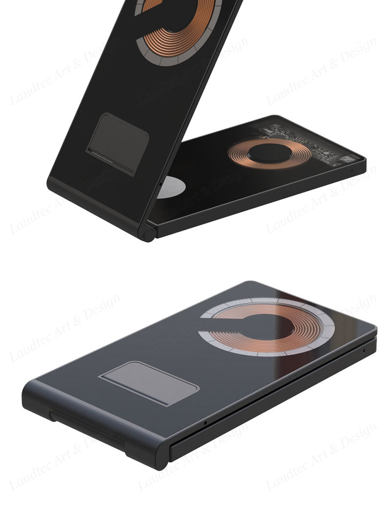 Laudtec KC019 15W Transparent Mobile Chargers Magsafe 4 In 1 Fast Phone Stand Wireless Charger For Iphone Samsung supplier