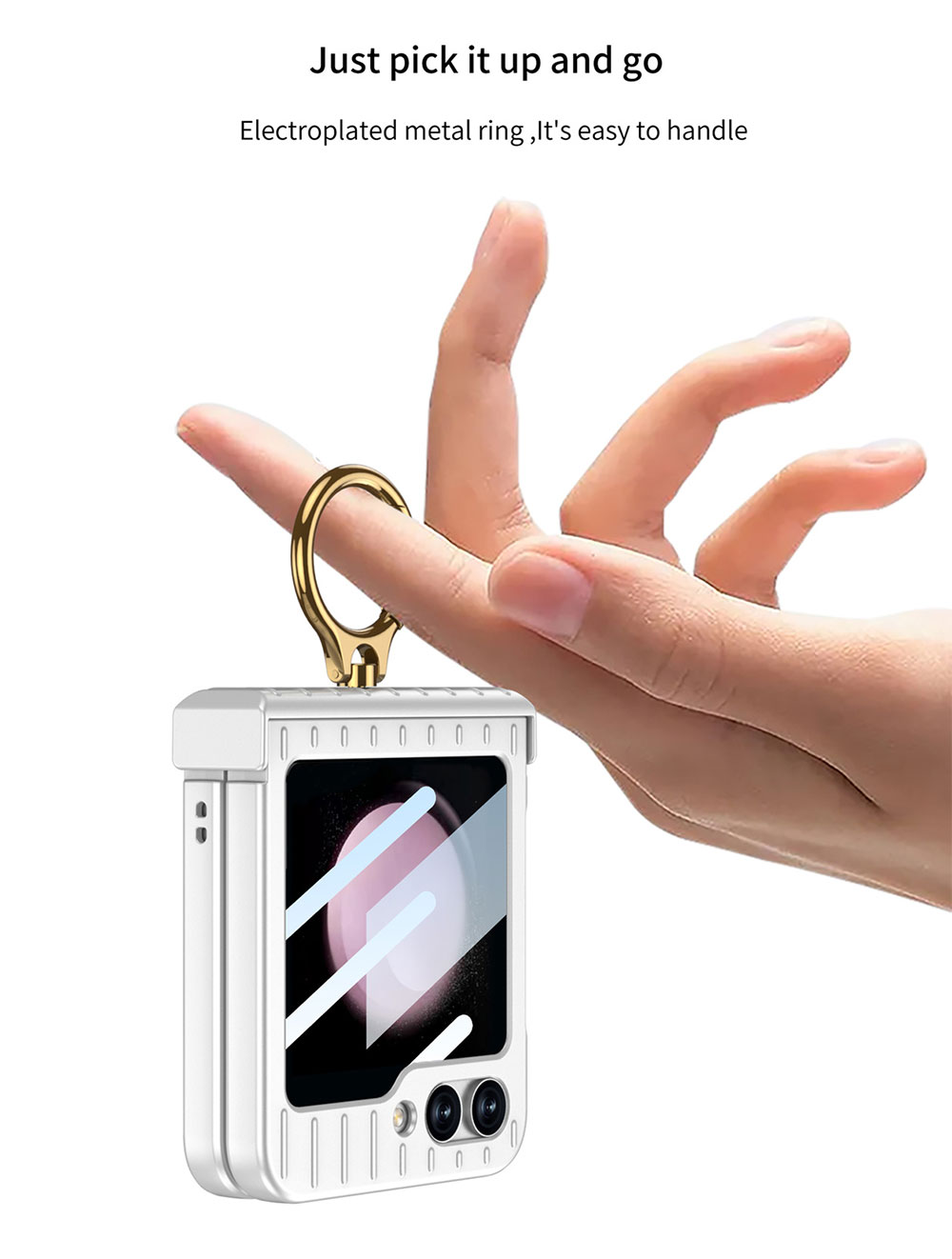 Laudtec SJK121 Luggage High Quality Stand Fold Mobile Cases Pc Phone Case For Samsung Galaxy Z Flip5 Flip4 Flip3 5G Flip details