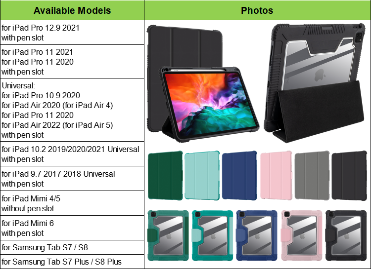 for iPad Mini 6 Case 8.3 Inch, Laudtec Transparent PC+TPU Flip Leather Shockproof Tablet Covers Case for iPad Mini 6 Cover details